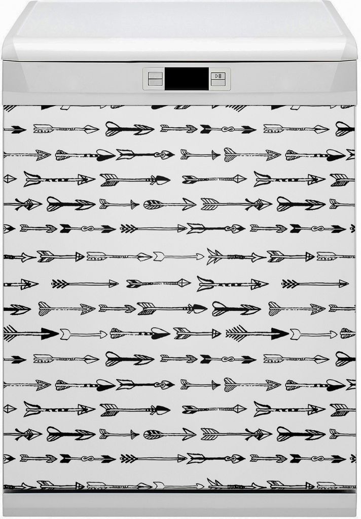 Magnete Küche Magnetmatte Magnet für Spülmaschine Abwaschbar Nachbildung 60x80 cm - Pfeile geometrisch