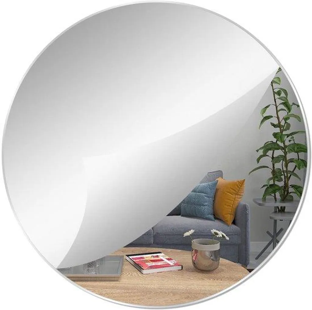 Miroir Rond pour Chambre et Salon 20 cm - Décoration Murale sans Percer