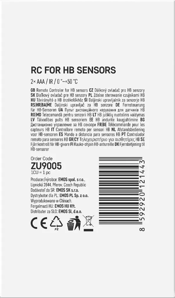 Télécommande de Réglage pour Détecteurs EMOS HB ZU9005 - Accessoire Pro - 5