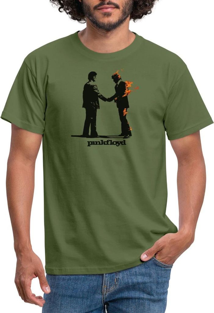 Spreadshirt Pink Floyd Album Cover Und Logo Männer T-Shirt, XXL, Militärgrün