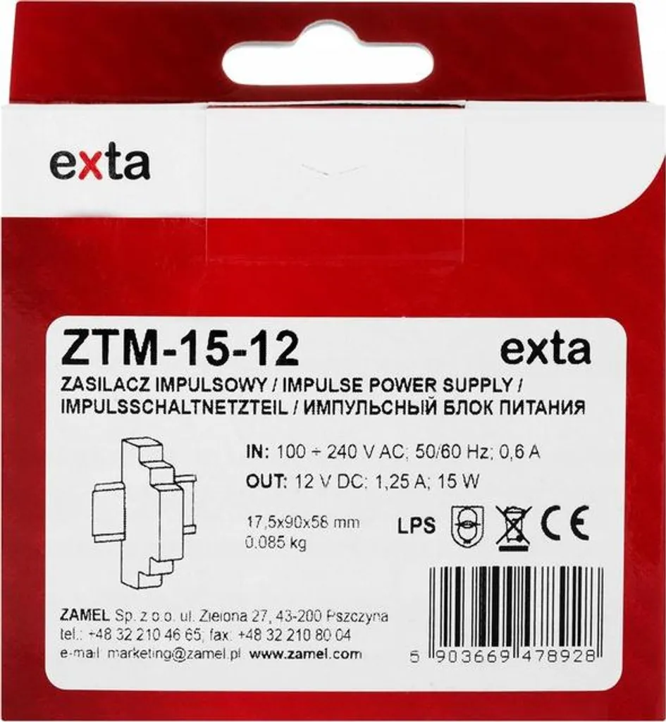 HDR-15-12 | Alimentatore a montaggio su guida DIN MEAN WELL Ultra Slim, 1.25 A 370 V cc, 264V ca ca / cc, 12V cc max c.c. 15 W | RS