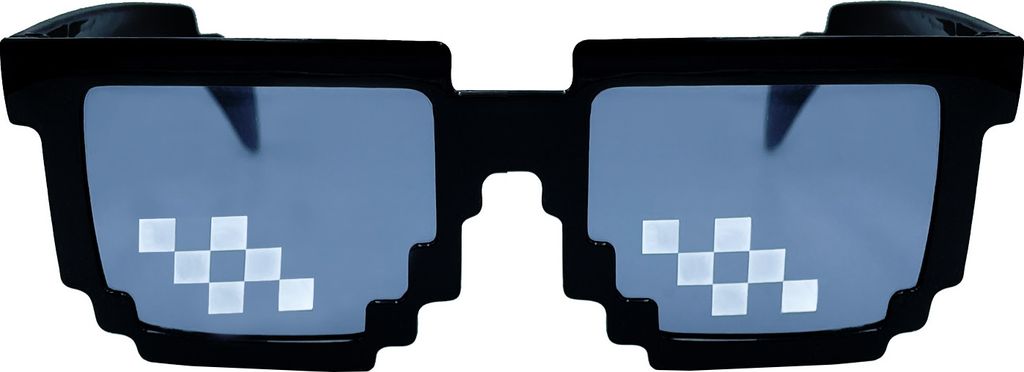 Oblique Unique Pixel Brille Spaßbrille Disco schwarz Retro Produktbild 