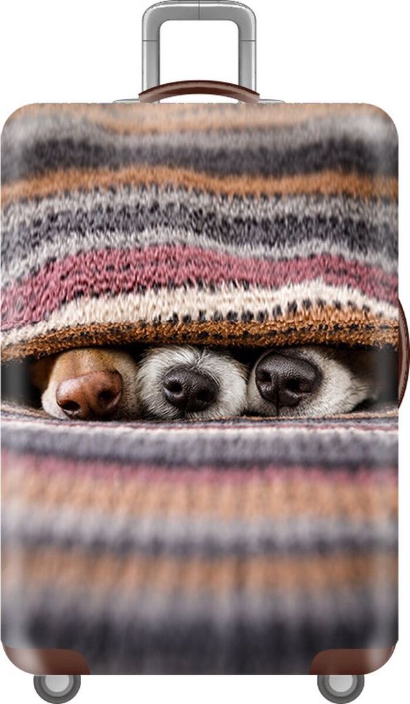 Kofferhülle mit 3D-Druck-Hundenasen - Größe M - 35-38 cm