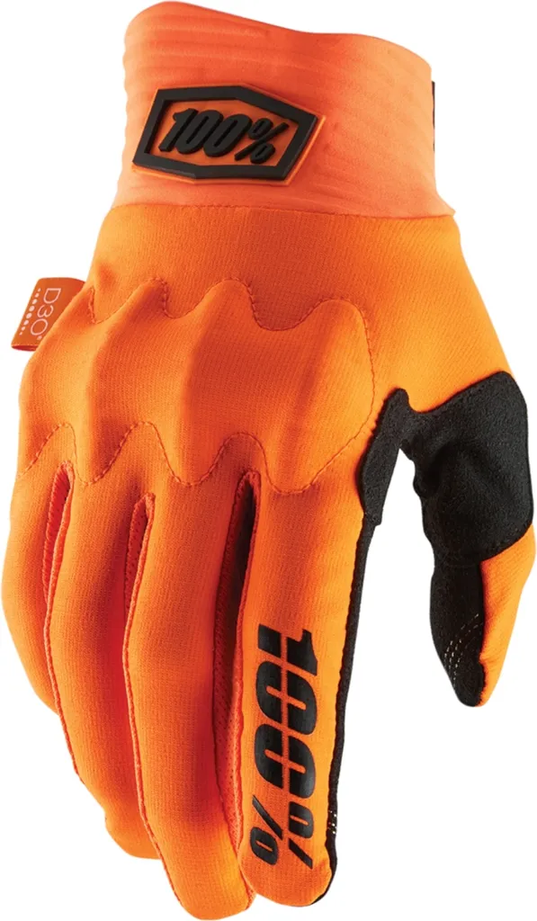 Gants 100% Cognito Orange L avec Protection D3O et Paume Clarino Durable
