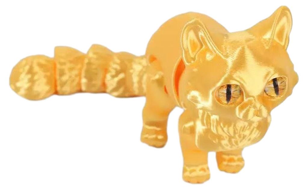 Niedliches, 3D-gedrucktes Katzen-Fidget-Toy mit beweglichen Gelenken – ideal für Zuhause, Büro, Schreibtisch oder Klassenzimmer.