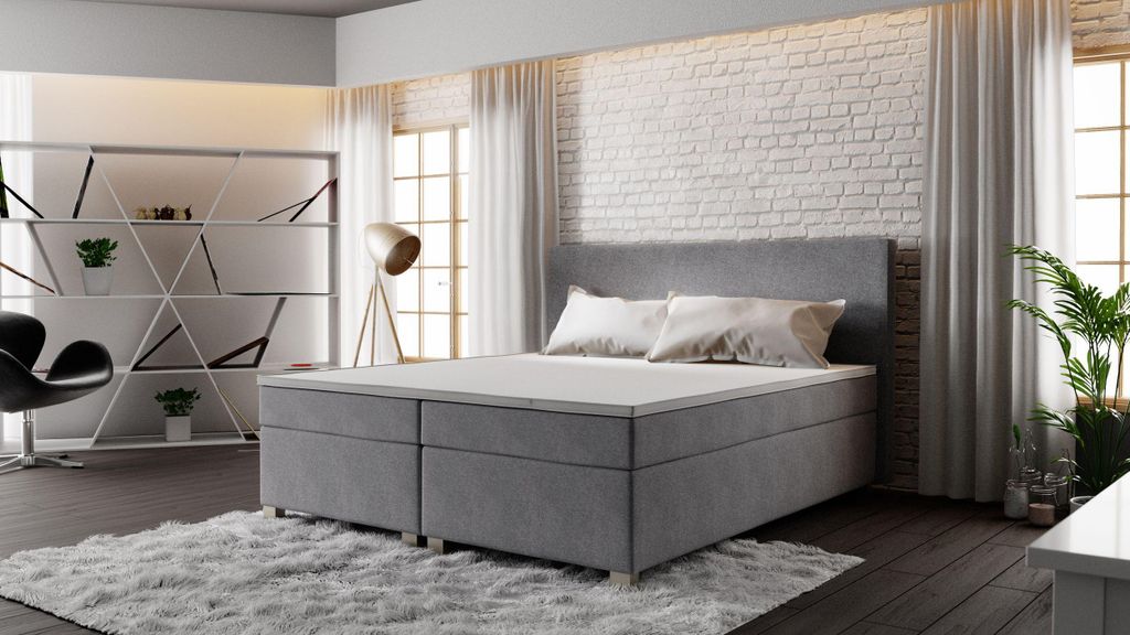 BEDANTE Boxspringbett SIMPLE 160x200 COSMIC 160 Bett Bettkasten Ehebett Hotelbett Topper Matratze Schlafzimmer Stauraum