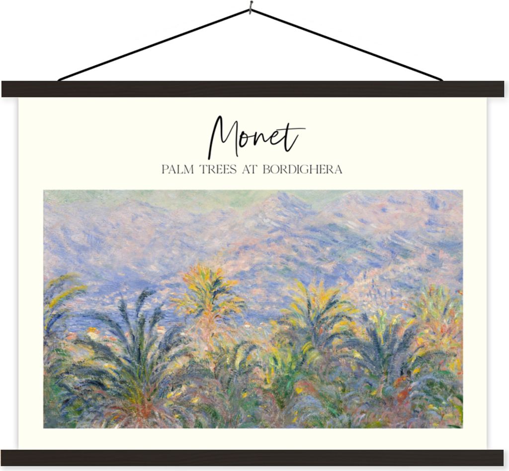 MuchoWow Textilposter Malerei - Monet - Alte Meister 150x113 cm mit holzfarbenen Rahmen - Poster