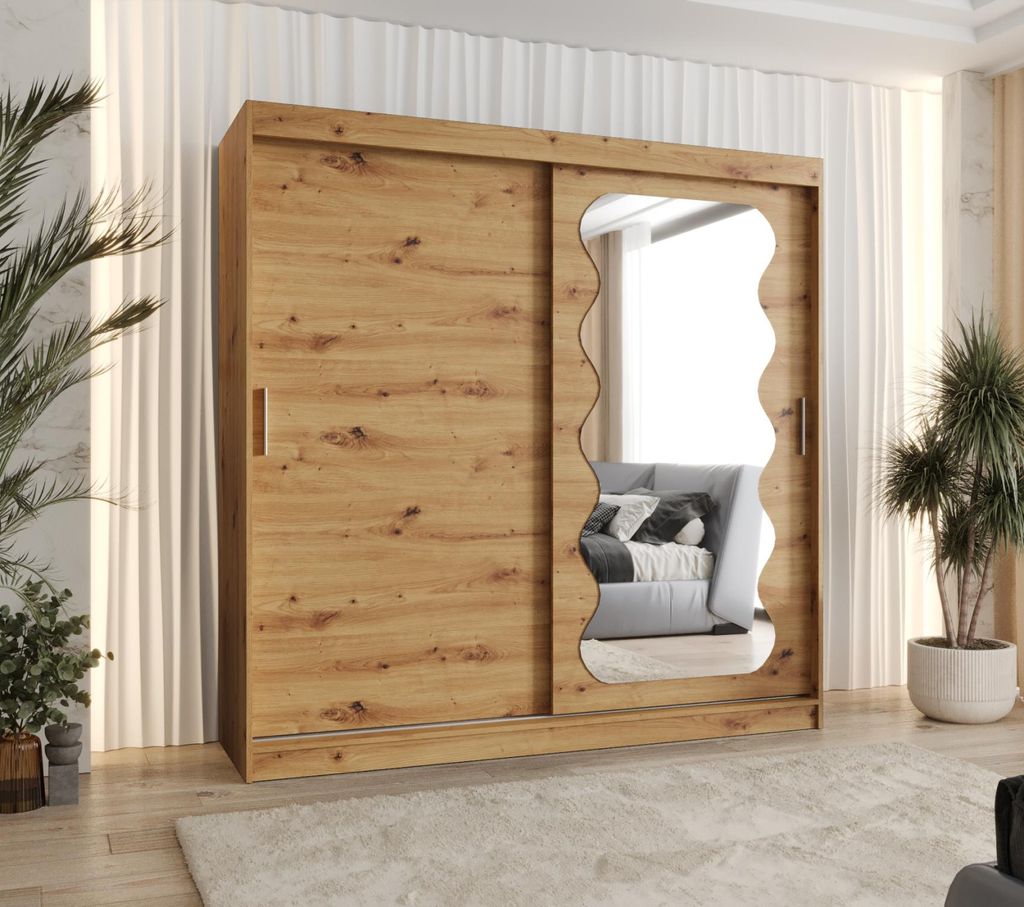 Kleiderschrank 200 cm ROZANA – Artisan-Eiche