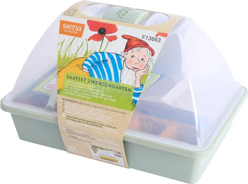 SIENA GARDEN Kit serre d'intérieur Jardin des nains vert pastel 29cm