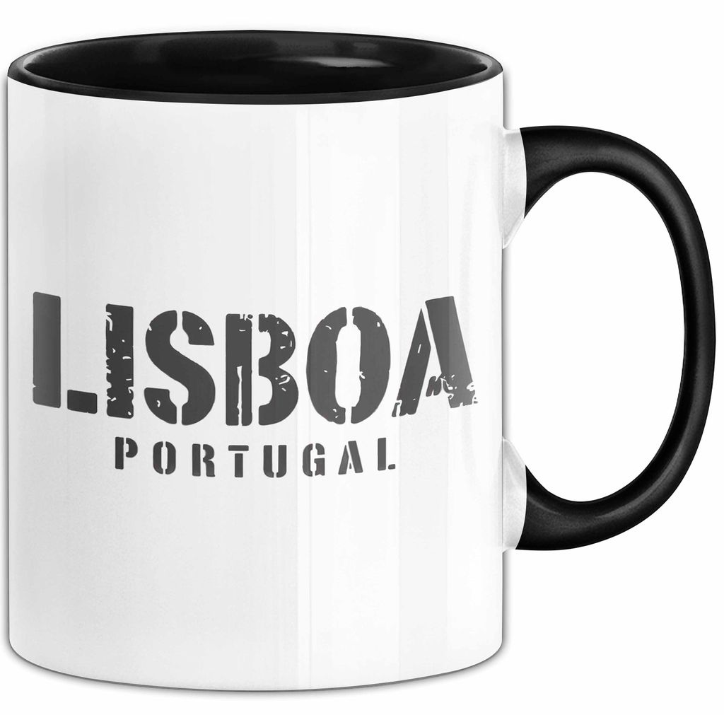 Lissabon Portugal Tasse Geschenk Lustige Geschenkidee Spruch (Schwarz)