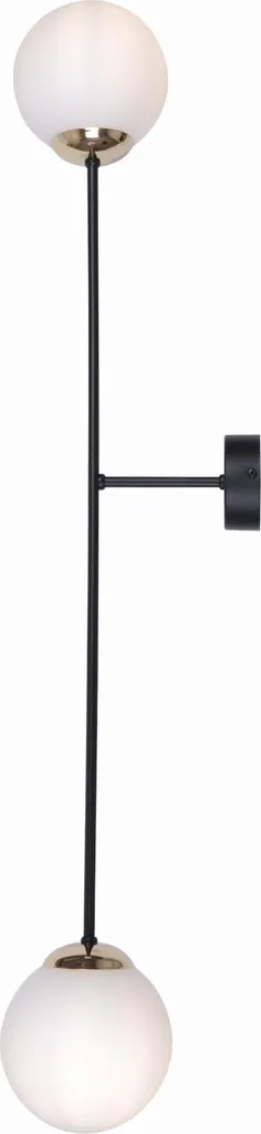 Luminaire mural design ISLA en verre noir et or 2 sources E14 Kaja