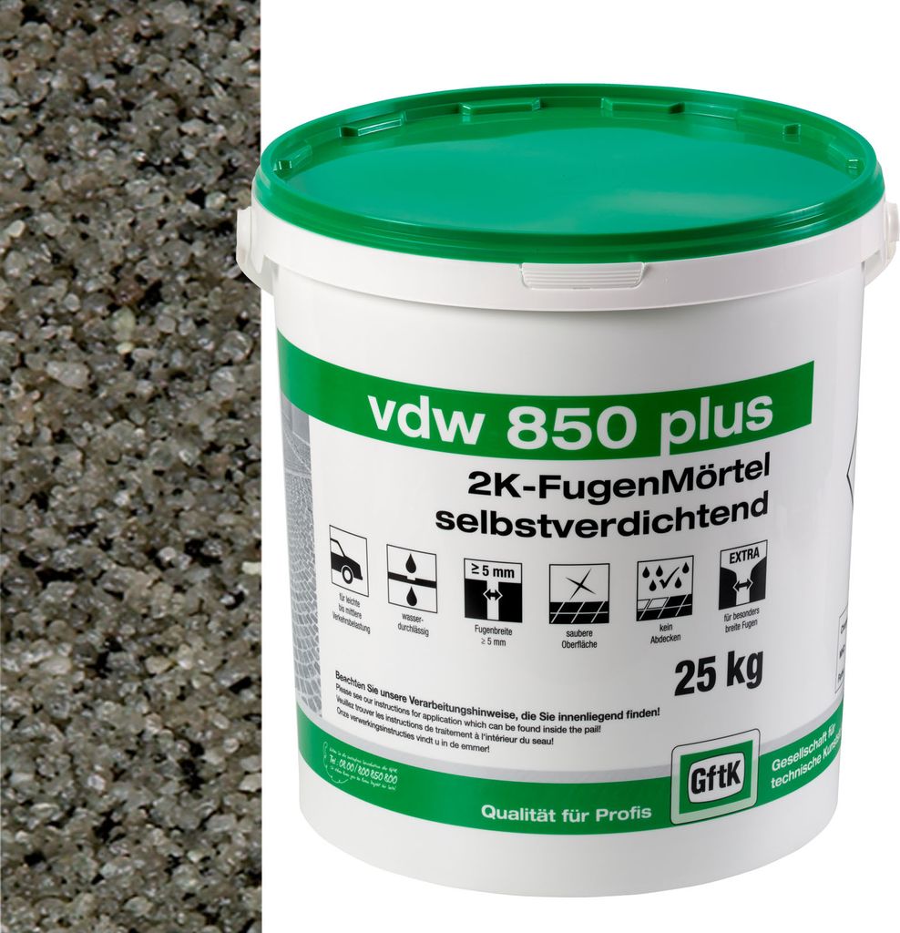 VDW 850 Plus Fugenmörtel, Steingrau, 25 Kg