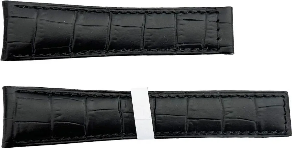 Bracelet Tag Heuer en Crocodile Noir 22mm - Cuir Véritable de Luxe