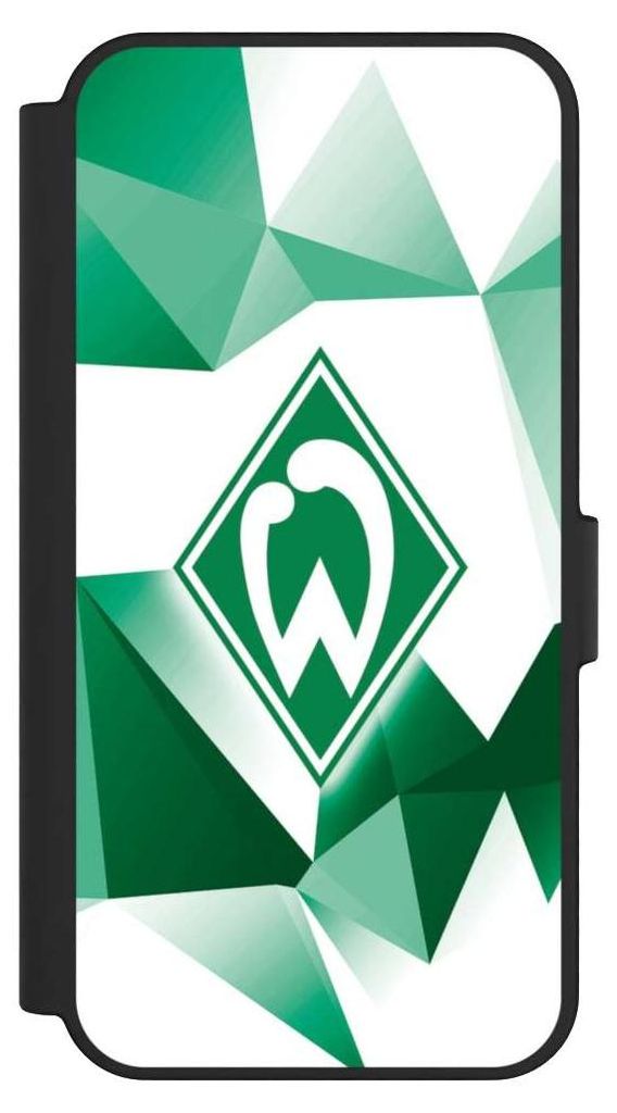 NIVOCASE Klapphülle für Samsung Galaxy S24 FE 5G Handyhülle aus Kunst Leder NIVOflip schwarz Offizielles Lizenzprodukt SV Werder Bremen Tarnmuster