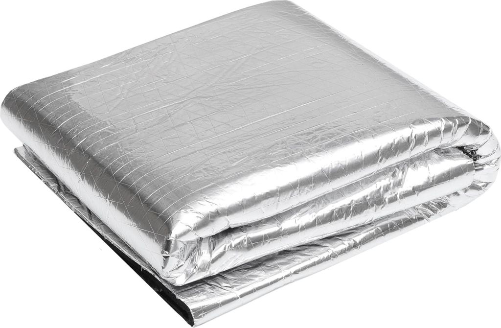 394mil 10mm 10.77sqft Auto-Schalldämmmatte Aluminiumfolie Hitzeschild Material Universal für Motorhaube Bootsmotorabdeckung 100x100cm Silberton
