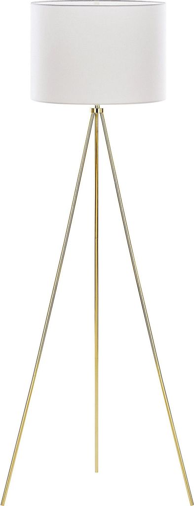BELIANI Stehlampe Gold und Weiß Metall 148 cm runder Produktbild 
