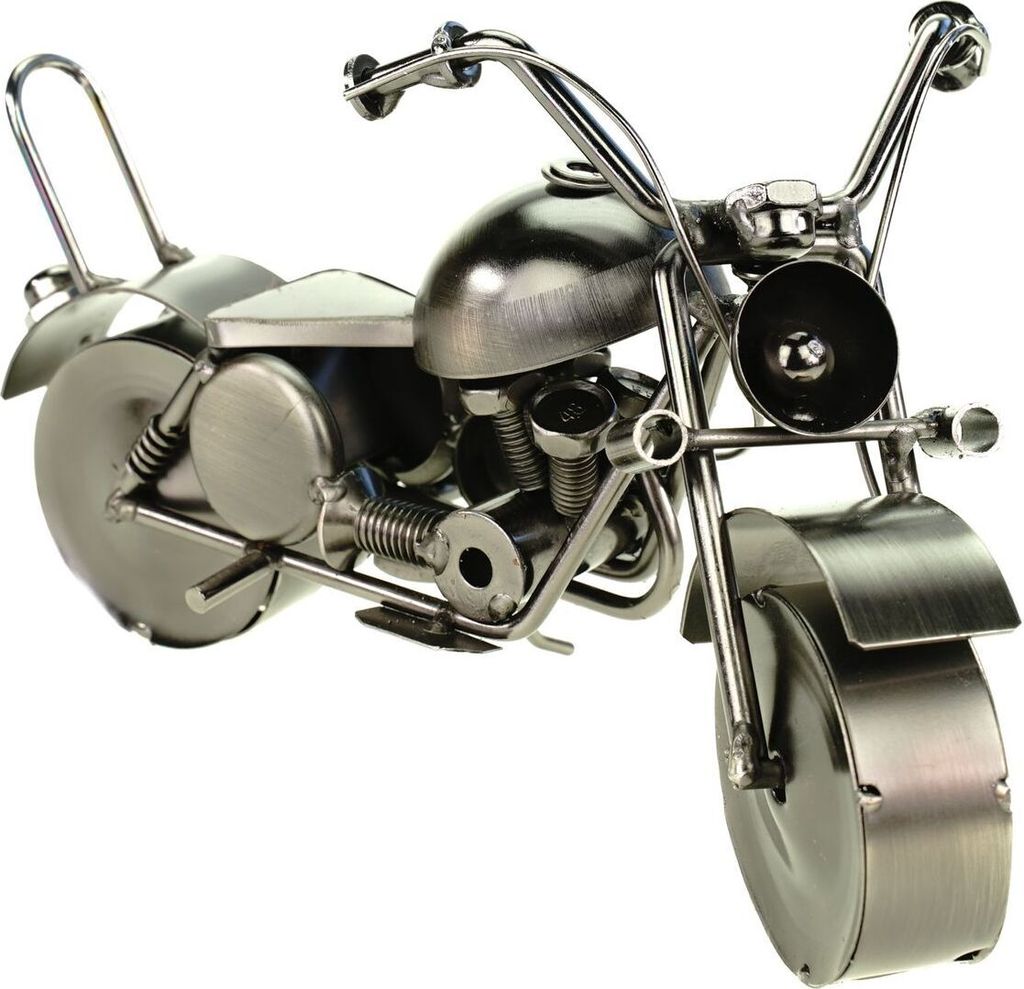 Deko Shopper Motorrad aus Metall 22 cm Dekoration Geldgeschenk Bike