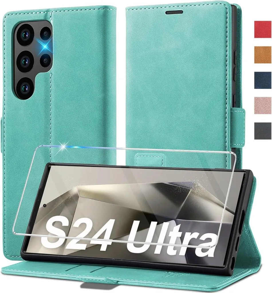 Offerta Cover Samsung S24 Ultra Pelle Flip Portafoglio Funzione Stand