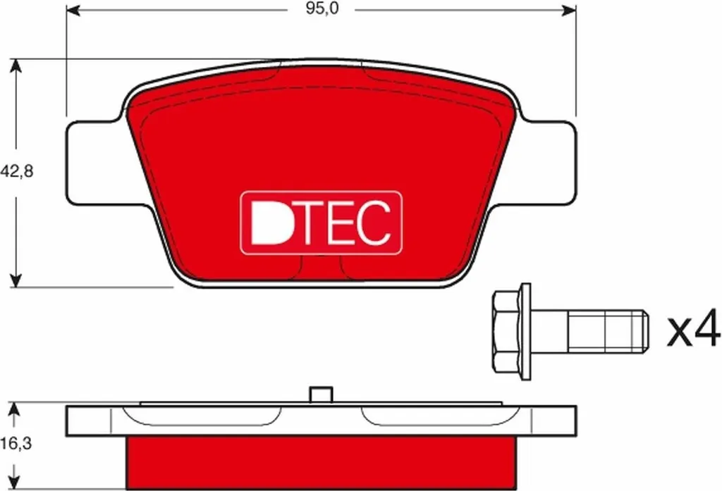 Plaquettes de Frein TRW GDB1485DTE OE 77362768 pour Alfa Romeo Mito