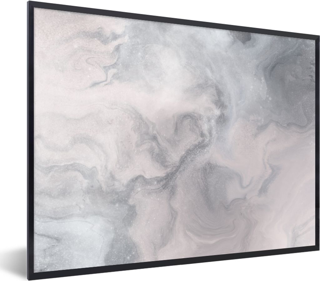 MuchoWow Gerahmtes Poster Wolken - Abstrakt - Malen 80x60 cm - Poster mit Schwarzem Bilderrahmen Wandposter Rahmen Foto Bilder - Schwarzem - Mit ...