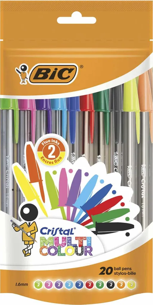 Trousse à stylos transparente Multicolore lot de 20 unités pour bureau