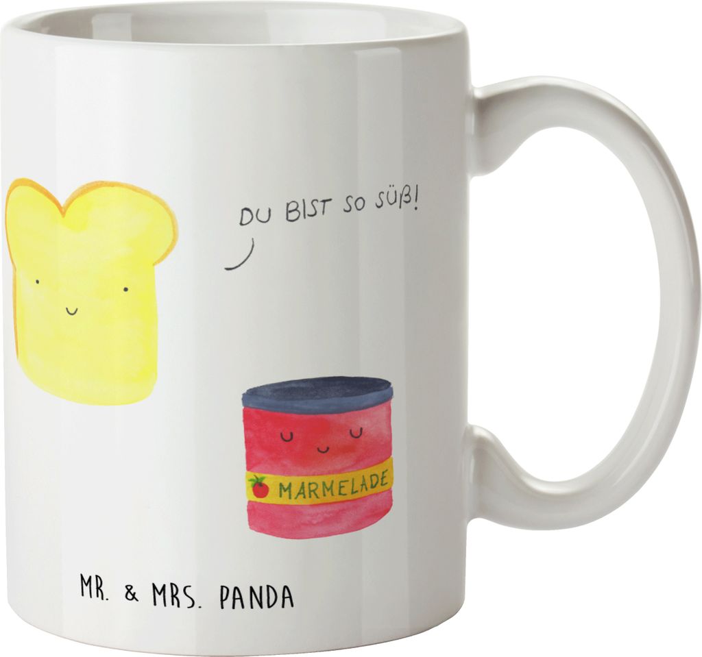 Mr. & Mrs. Panda Pott Toast Marmelade - Weiß - Geschenk, Outdoor Tasse, Toastbrot, Süß, Lustige Sprüche, Mehrwegbecher, Küche Deko, Plastikbec...