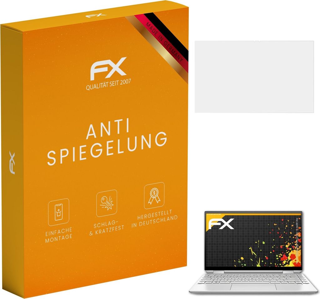 atFoliX FX-Antireflex 2x Schutzfolie kompatibel mit HP Spectre x360 Convertible 13-aw2612nz Displayfolie