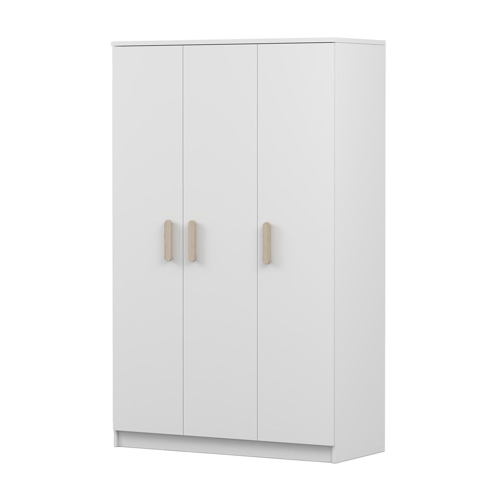 Drehtürenschrank, Kinderkleiderschrank 120 cm Weiß/Weiß, sonoma Griffe JONAS I 19