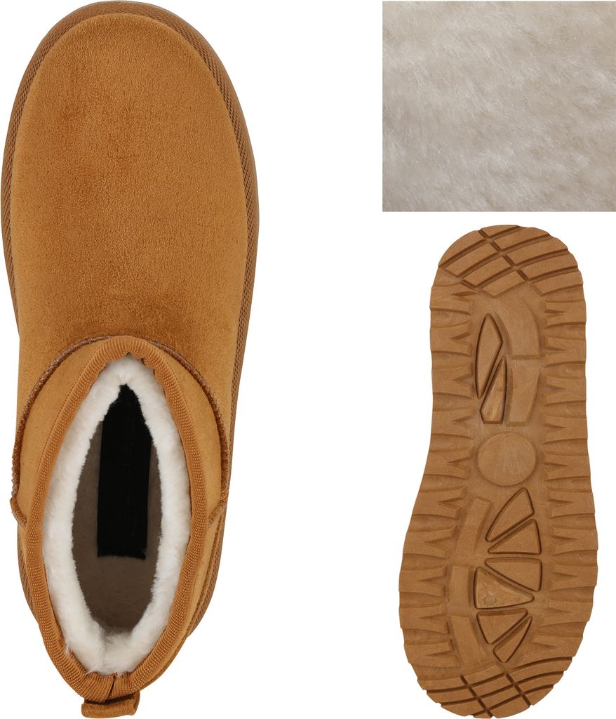 VAN HILL Damen Warm Gefütterte Plateau Boots Profil-Sohle Produktbild 3