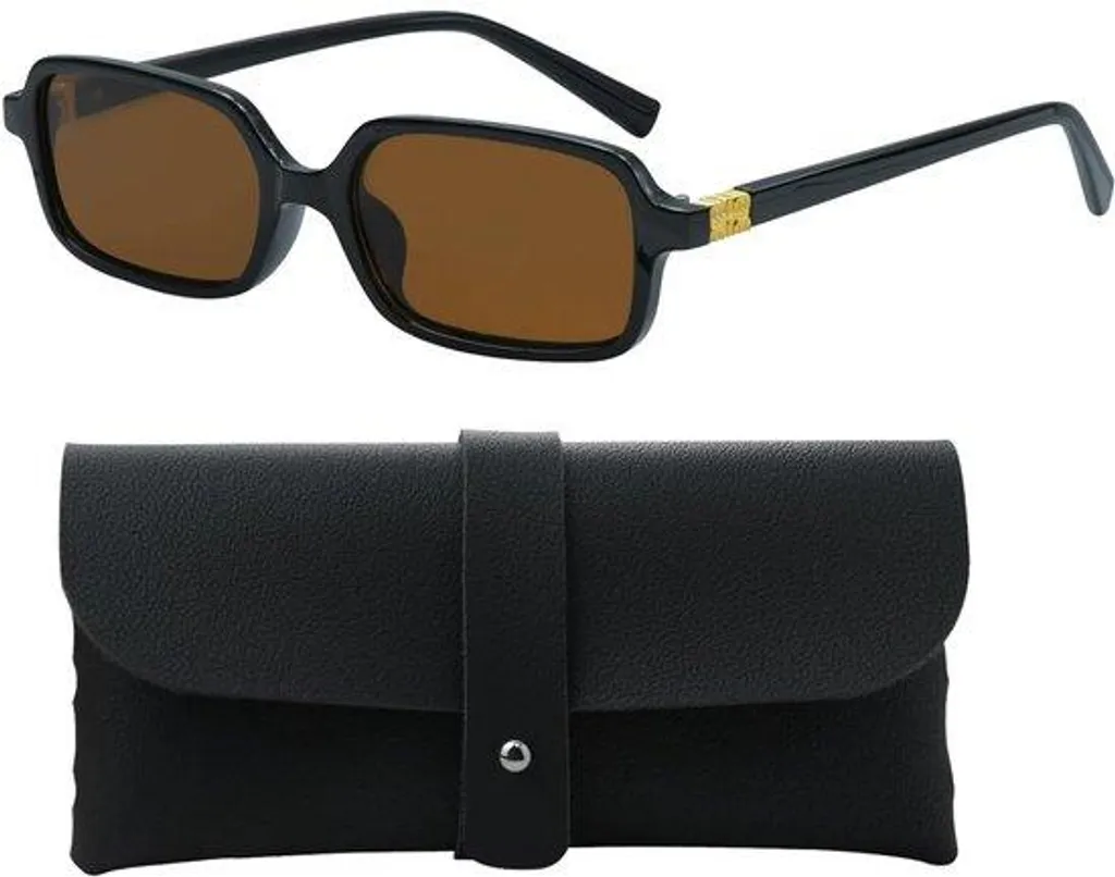 Lunettes de soleil rectangulaires noires vintage 90s monture opaque