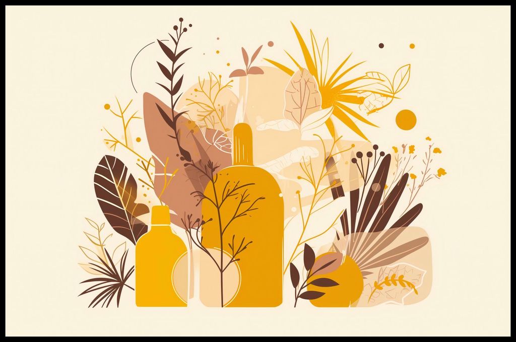 Poster 91,5x60cm Goldene Pflanzen