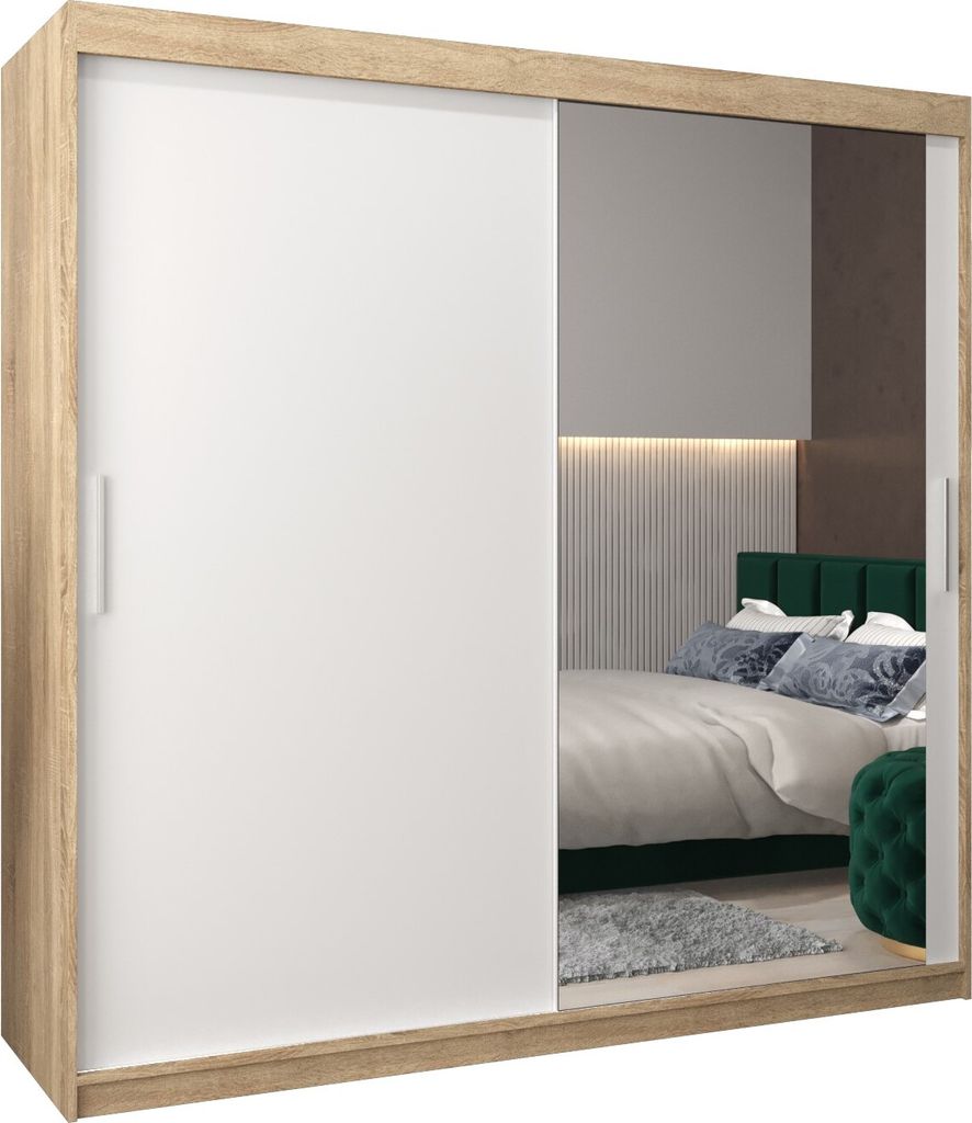 Kleiderschrank, Schiebetürenschrank Schlafzimmer, Schrank mit Spiegel TOKYO 2 200 cm