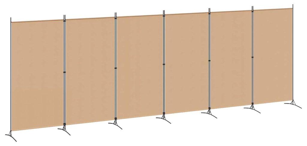vidaXL Set di 6 divisori da interno Beige 520 x 180 cm in Immagine del prodotto 