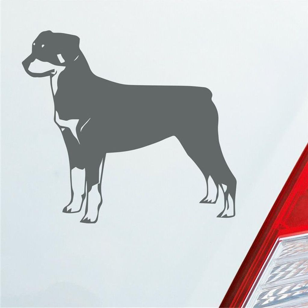 Auto Aufkleber Rottweiler Tier Hund Dog Animal 11x10 cm Grau Sticker Heckscheibenaufkleber