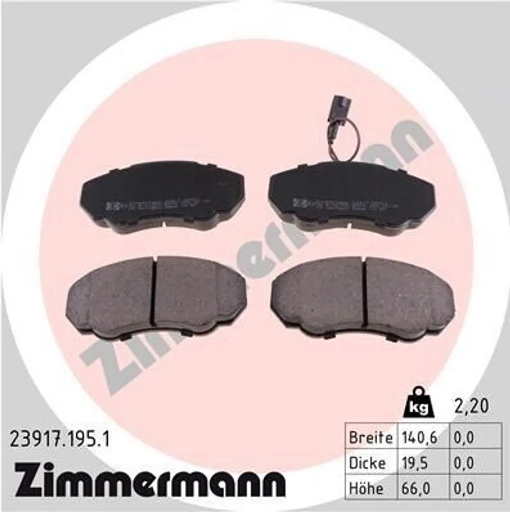 Plaquettes de Frein Avant pour Camionnette Boxer et Jumper Diesel