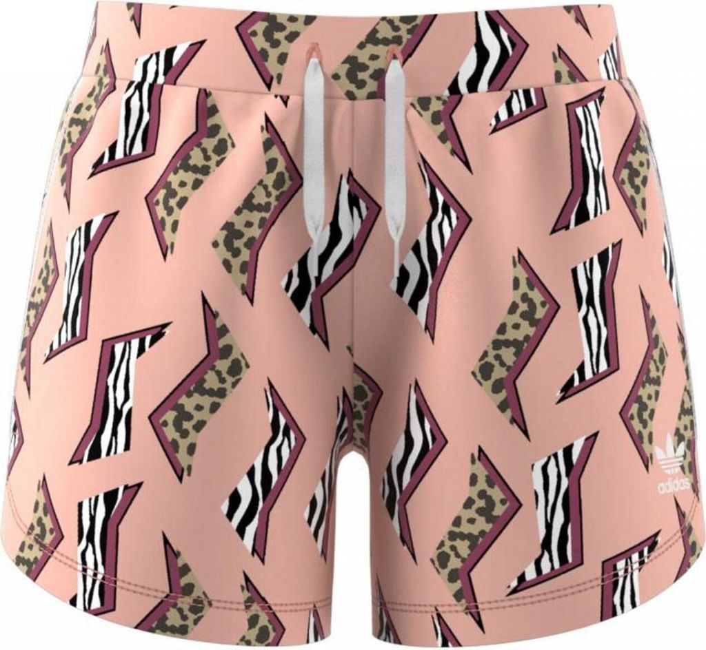 Adidas Damen Kurze Hose Mehrfarbig Baumwolle Shorts Allover Print GN2242 Gr.S