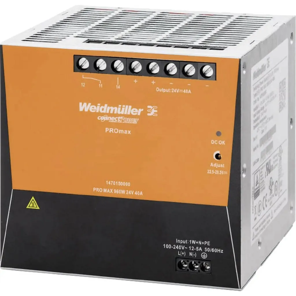 Alimentation Rail DIN Weidmüller PRO MAX 24V 40A 960W haute performance