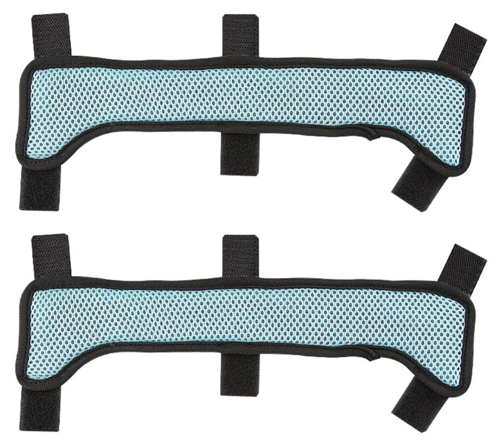 INF 2er-Set Helm-Schweißband Gebogen Blau Mesh Klettverschluss Waschbar Blau
