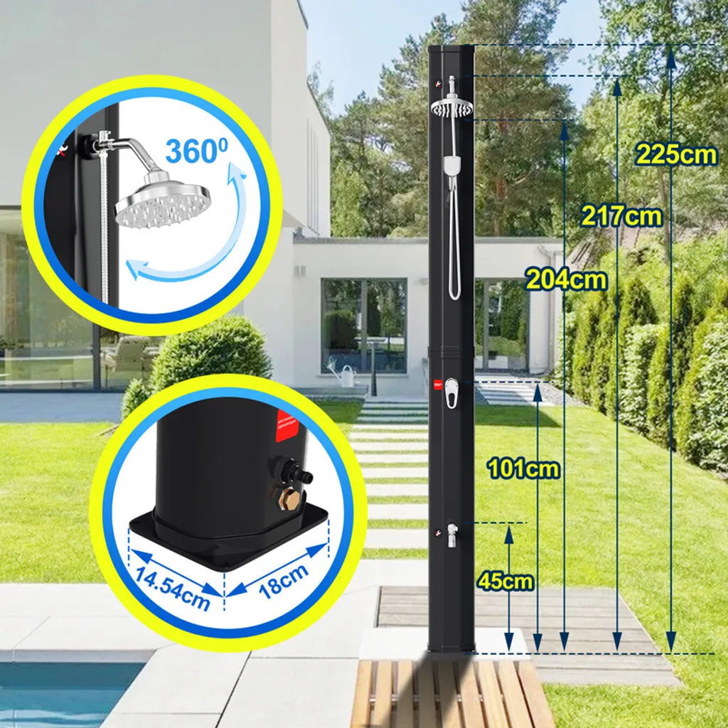 OFFERTA Doccia Solare 40L Giardino Piscina - Prezzo Imbattibile - 2