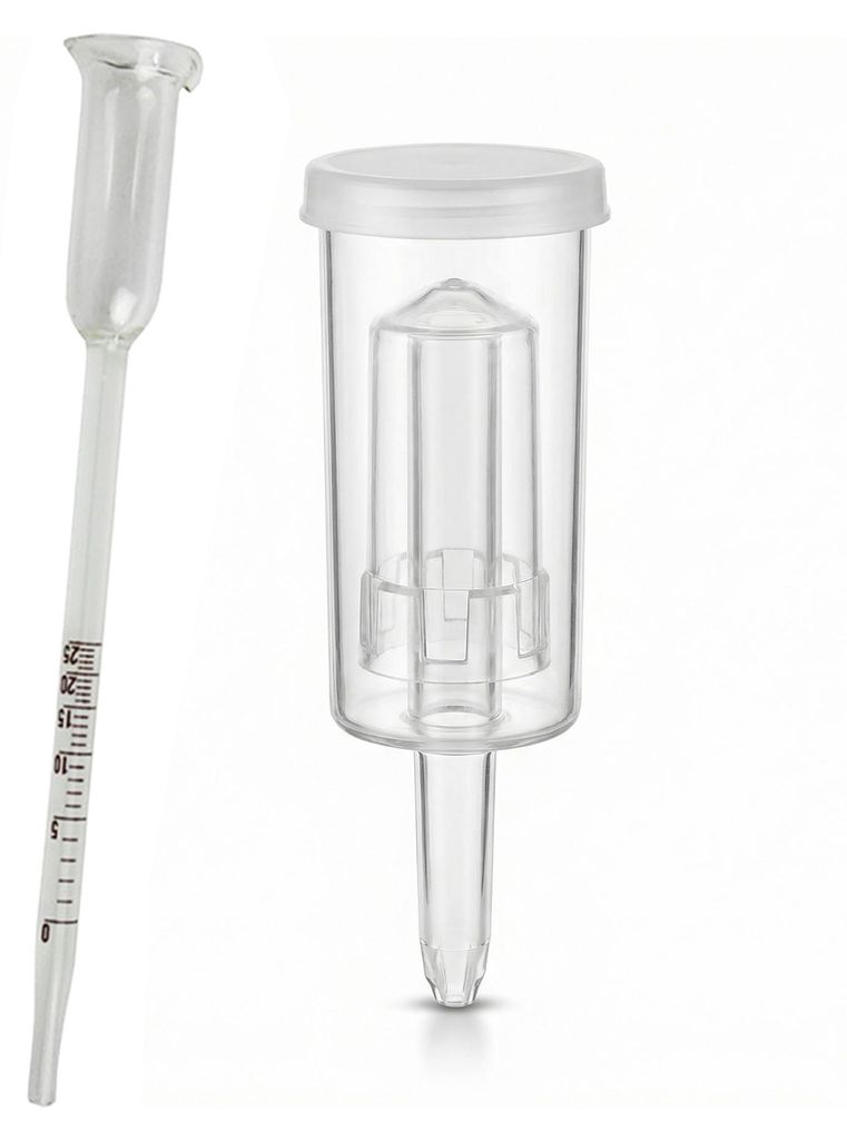 Glas Vinometer 0-25% Vol. Kunststoff Gärröhrchen Set Wein Bier Gärrohr Alkoholmessgerät Gärspund für Wein Bier Most und Fruchtwein