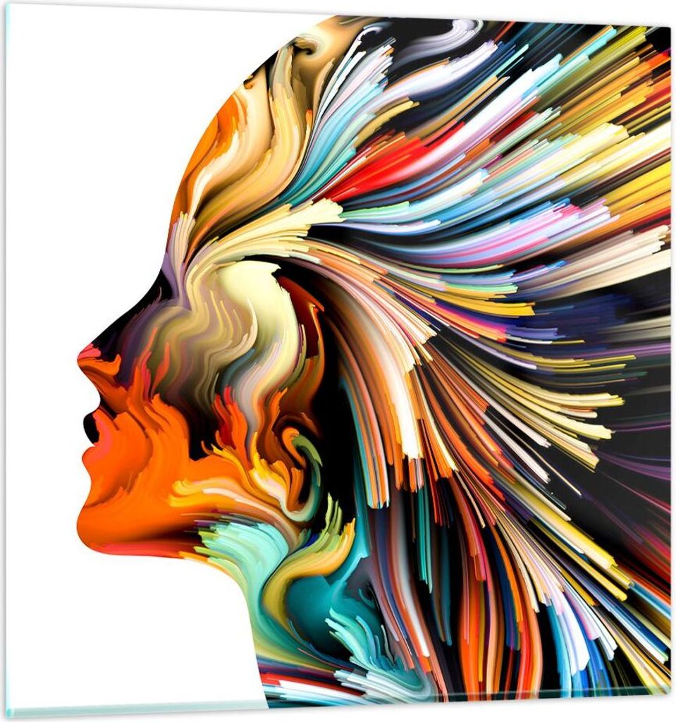 Bilder auf glas - Effekte Expressionismus Mädchen Fantasie - 40x40cm - Glasbilder - Wandbilder - Kunstdruck - Wanddekoration aus Glas - Glas Bilde...