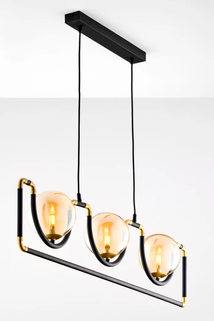 Suspension Design HANZA 100cm - Solution Éclairage Salon Chic et Or
