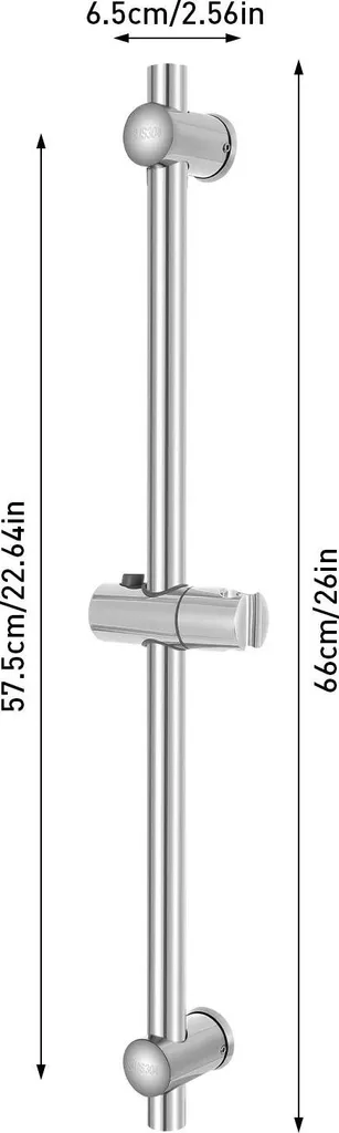 Barre de douche coulissante pour toute la famille argent 66 cm
