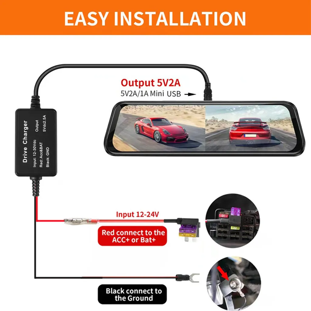Kit Hardwire Dashcam USB Type-C 12V/24V | Prezzo Imbattibile
