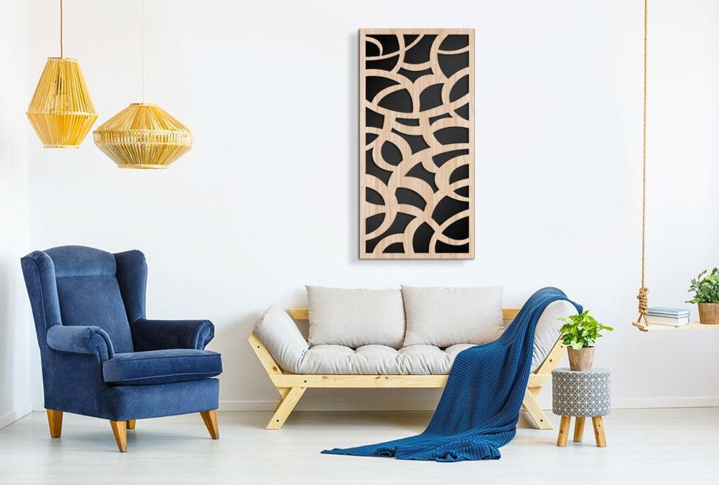 ROOTS – LASERCUT Wandbild aus Verbundmaterial Holz und PVC 70x140 cm