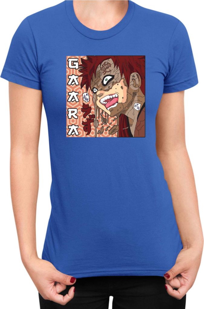 Damen T-Shirt Japan Manga Anime Comics Animation Naruto Gaara Shikaku, Lady S / Blau