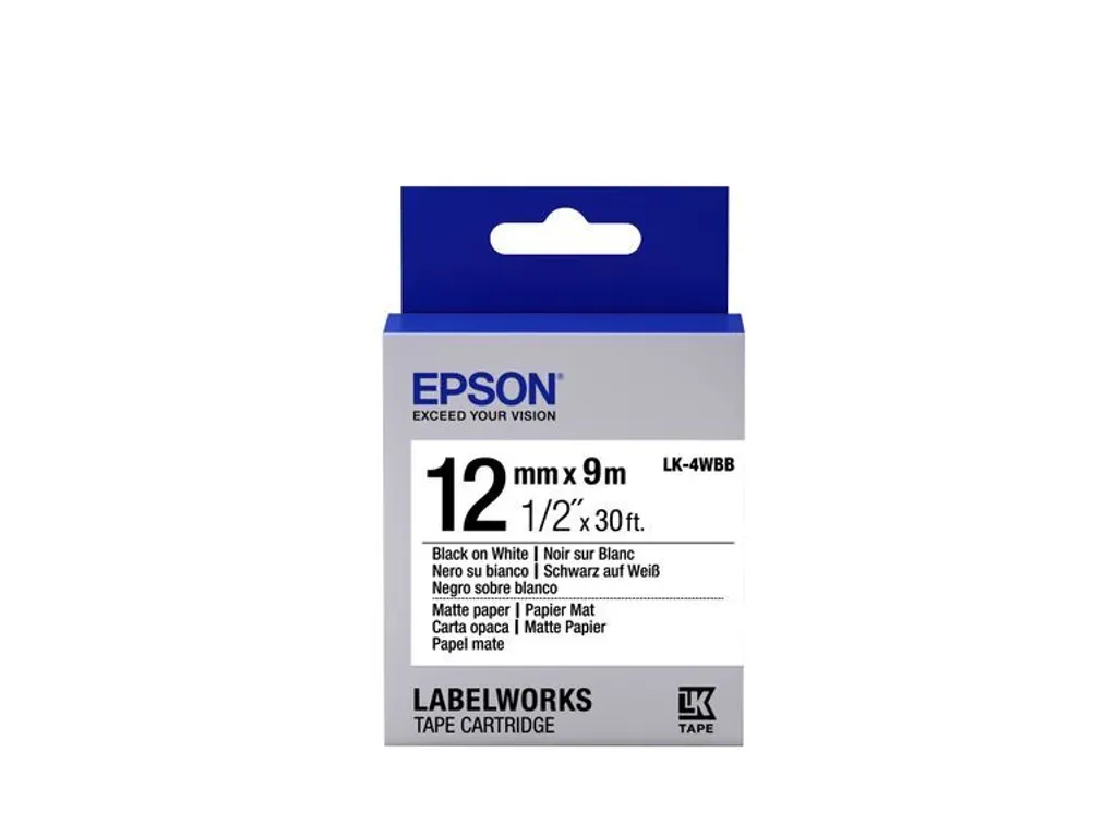 Bande Epson LK-4WBB pour organisation de bureau et marquage de câbles
