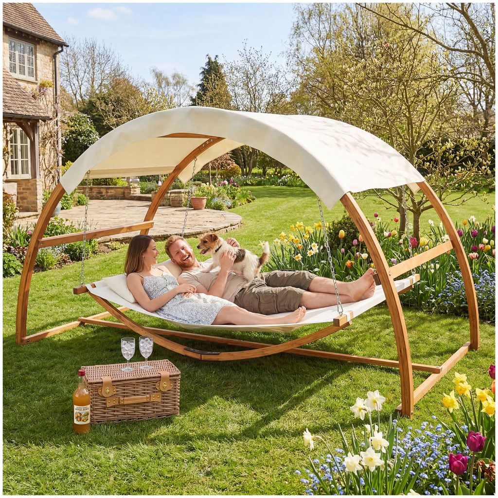 tectake® Hängematte Locarno Belastbarkeit 250 kg, 328 x 160 Produktbild 