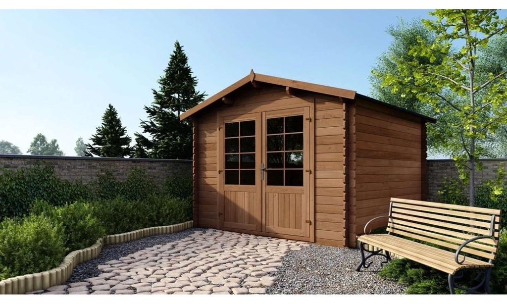 Abri de jardin en bois - 9m2 - 3x3m - Traité - Ep. 28mm - Image du produit 