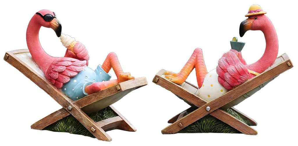 Gartenfigur eines rosa Flamingos – Tropische Küstendekoration, Schreibtisch- und Gartendekoration, Einzugsgeschenk, Dekoration für Terrasse und...